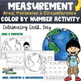 Earth Day Measurement Color by Number Activities | Area Pe