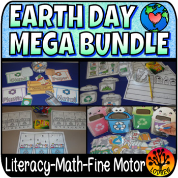 Preview of Earth Day Mega Bundle Earth Day Activities Centers Literacy Math Fine Motor