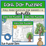 Earth Day BUNDLE Puzzle Pack for Grades 1 to 6 and Homeschoolers