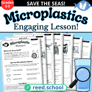 Preview of Microplastics Mission: Save Our Seas! Engaging Activity & Worksheets: Grades 3-5