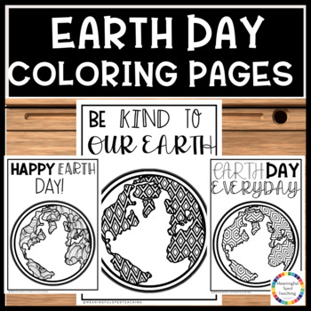 Preview of Earth Day Mindfulness Coloring Page Doodles For Kids and Teens NO PREP
