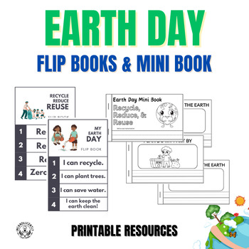 Preview of Earth Day Mini Book & Flip Books: Grades Pre-K to 2, Over 10 pages