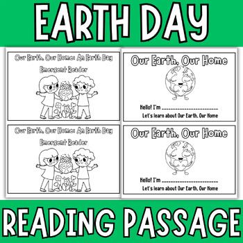 Preview of Earth Day Emergent Reader Mini Book for Young learners Grades k-3