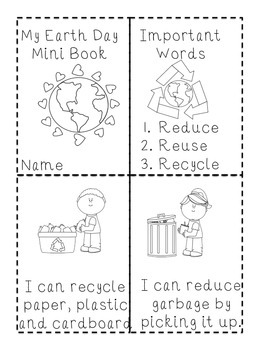 Earth Day Mini Booklet Primary Literacy Emergent Reader and Writing Paper
