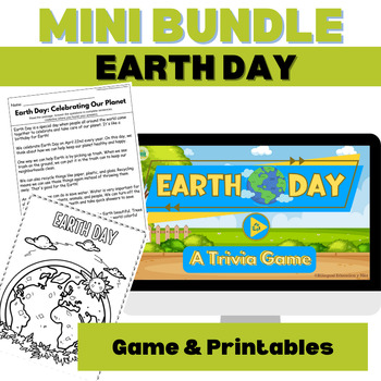 Preview of Earth Day Mini Bundle- Digital Game For Google Slide, Printable Reading Passage