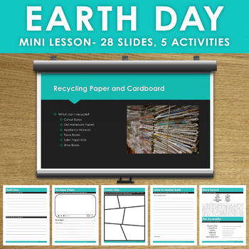 Preview of Earth Day Mini Lesson for Elementary - PowerPoint and Activities