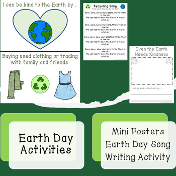 Preview of Earth Day Mini Posters and Activities for Preschool-Kindergarten-First Grade