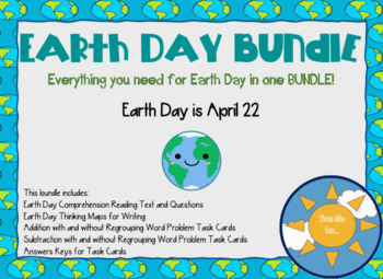 Preview of Earth Day Mini Unit BUNDLE- ELA and Math Activities