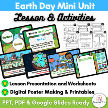 Preview of Earth Day Mini Unit: Lessons and Digital and Printable Activities