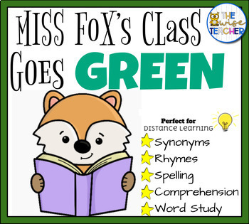 Preview of Earth Day | Miss Fox's Class Goes Green | Spring Reading Comprehension Digital