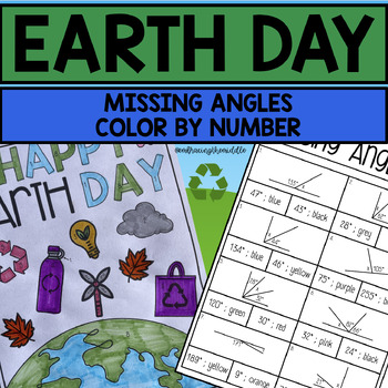 Preview of Earth Day Missing Angles Color by Number - Complementary and Supplementary