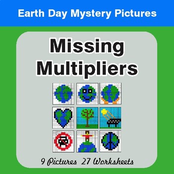 Earth Day: Missing Multipliers - Color-By-Number Math Mystery Pictures