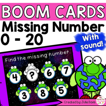 Preview of Earth Day Missing Number Digital Game Boom Cards