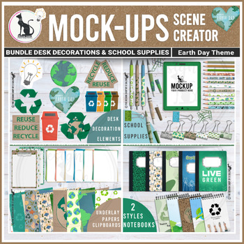 Preview of Earth Day Movable Mockup School Supplies and Desk Decorations | Mini Bundle 9