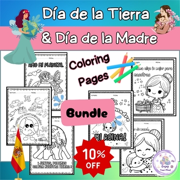Preview of Earth Day & Mother's Day Coloring Pages / Sheets in SPANICH -Hojas de colorear !