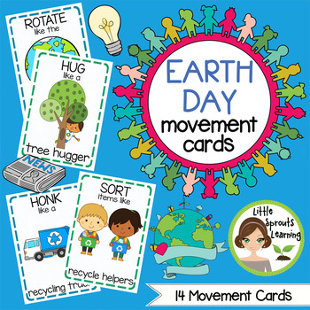 Preview of Earth Day Movement Cards - Brain Breaks (Transition activity)