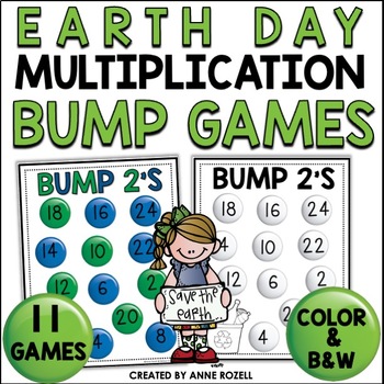 Preview of Earth Day Multiplication Bump Games | Earth Day Math