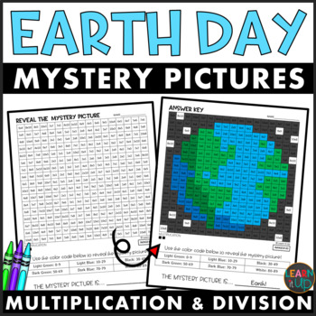 Preview of Earth Day Multiplication Facts Activity l Color by Number
