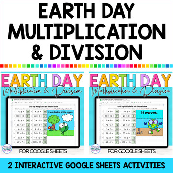 Preview of Earth Day Multiplication and Division Practice Mini BUNDLE