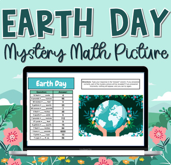 Preview of Earth Day Mystery Math Picture - 5th Grade