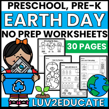 Preview of Earth Day NO PREP Preschool Packet
