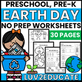 Earth Day NO PREP Preschool Packet