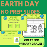 Earth Day NO PREP- Primary Grades - EDITABLE SLIDES