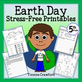 Earth Day NO PREP Printables | Fifth Grade Math and Litera