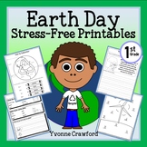 Earth Day NO PREP Printables | First Grade Math and Litera