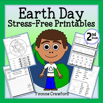 Preview of Earth Day NO PREP Printables | Second Grade Math and Literacy Skills Review