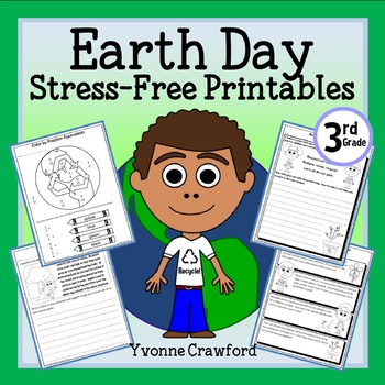 Preview of Earth Day NO PREP Printables | Third Grade Math and Literacy Skills Review