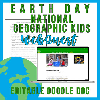 Preview of Earth Day - National Geographic Kids WebQuest (no Prep)