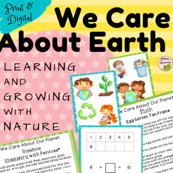 Preview of Earth Day, Nature: I Can Help Our Planet! Digital& All Centers PreK Kindergarten