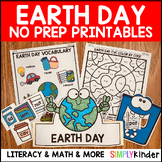 Earth Day No Prep Activities for Kindergarten, Crafts, Pri