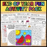 End of Year No Prep Fun Activity Pack | Summer Puzzles, Be