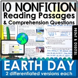 Preview of Earth Day Nonfiction Reading Comprehension Passages and Questions
