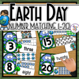 Earth Day Number Matching for 1-20, tens frame, words, num