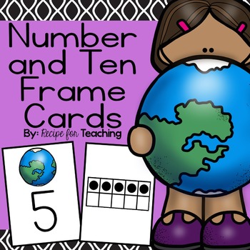 Preview of Earth Day Number and Ten Frame Cards FREE