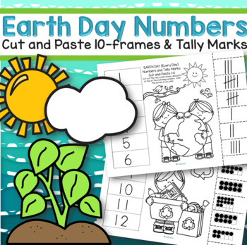 Preview of Earth Day Tally Marks and 10-Frames Cut and Paste Match to 12