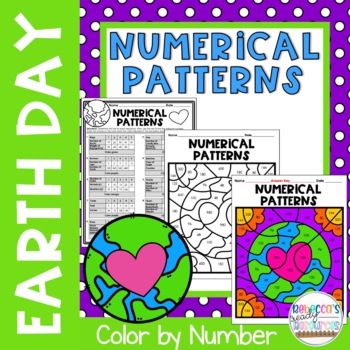 Preview of Earth Day Numerical Patterns Color by Number 