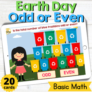 Preview of Earth Day Odd or Even Basic Math Boom Cards