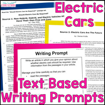 Preview of Paired Passages with Writing Prompt on Electric Cars - Opinion Essay 5th Grade