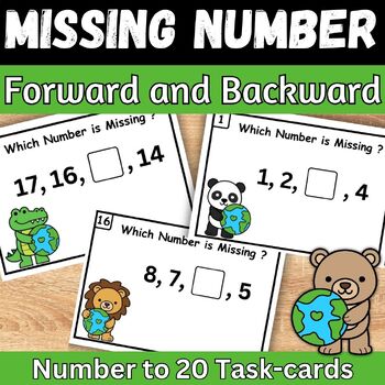 Preview of Earth Day Ordering numbers to 20 Counting Forward and Backward Math Activities