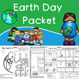 Earth Day Packet for PreK, Kindergarten, and 1st Grade April 22nd