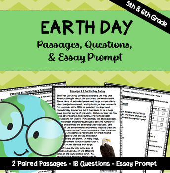 Preview of Earth Day Paired Passages - 5th & 6th Grade