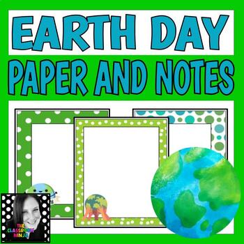 Preview of Earth Day Paper and Teacher Notes FREE for Newsletters Notes Memos Printing