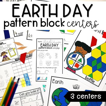 Preview of Pattern Block Math Centers | Earth Day |