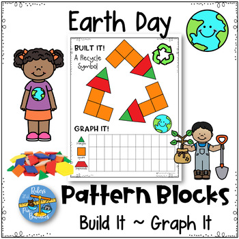 Preview of Earth Day Pattern Blocks Puzzles Work Mats and Graphing