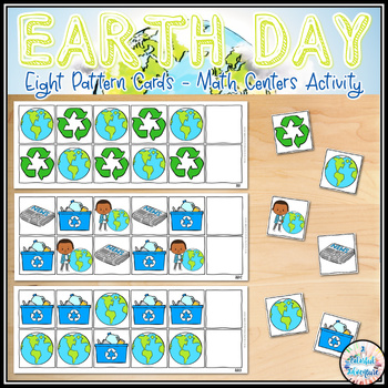 Preview of Earth Day Pattern Cards April Math Centers Activities {Printable and Digital}