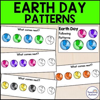 Preview of Earth Day Pattern Task Box | Pattern Activities for Earth Day